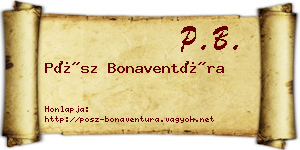 Pósz Bonaventúra névjegykártya